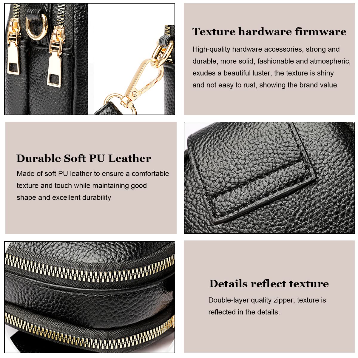 PALAY Small Crossbody Phone Bag for Women PU Leather Shoulder Bag, Classic Solid Color Women Purse Cross Body Bag, Practical Multi-Layer Zipper Pouch PALAY Small Crossbody Phone Bag for Women PU Leather Shoulder Bag, Classic Solid Color Women Purse Cross Body Bag, Practical Multi-Layer Zipper Pouch